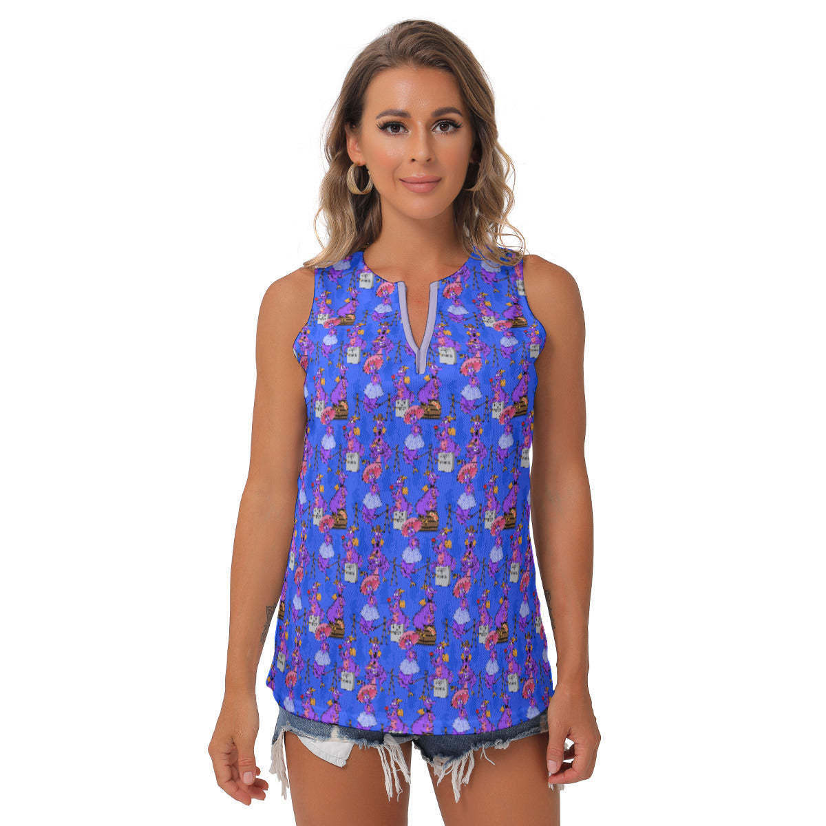 Haunted Mansion Figment Women's Sleeveless V-Neck Top