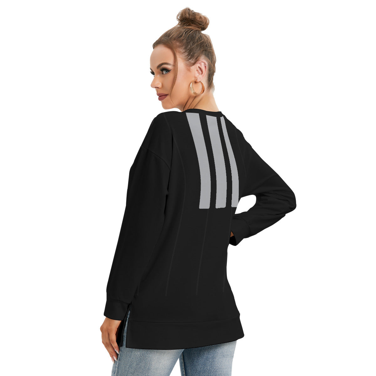 Star Wars Darth Vader Women's Side Split O-neck Sweatshirt With Pockets