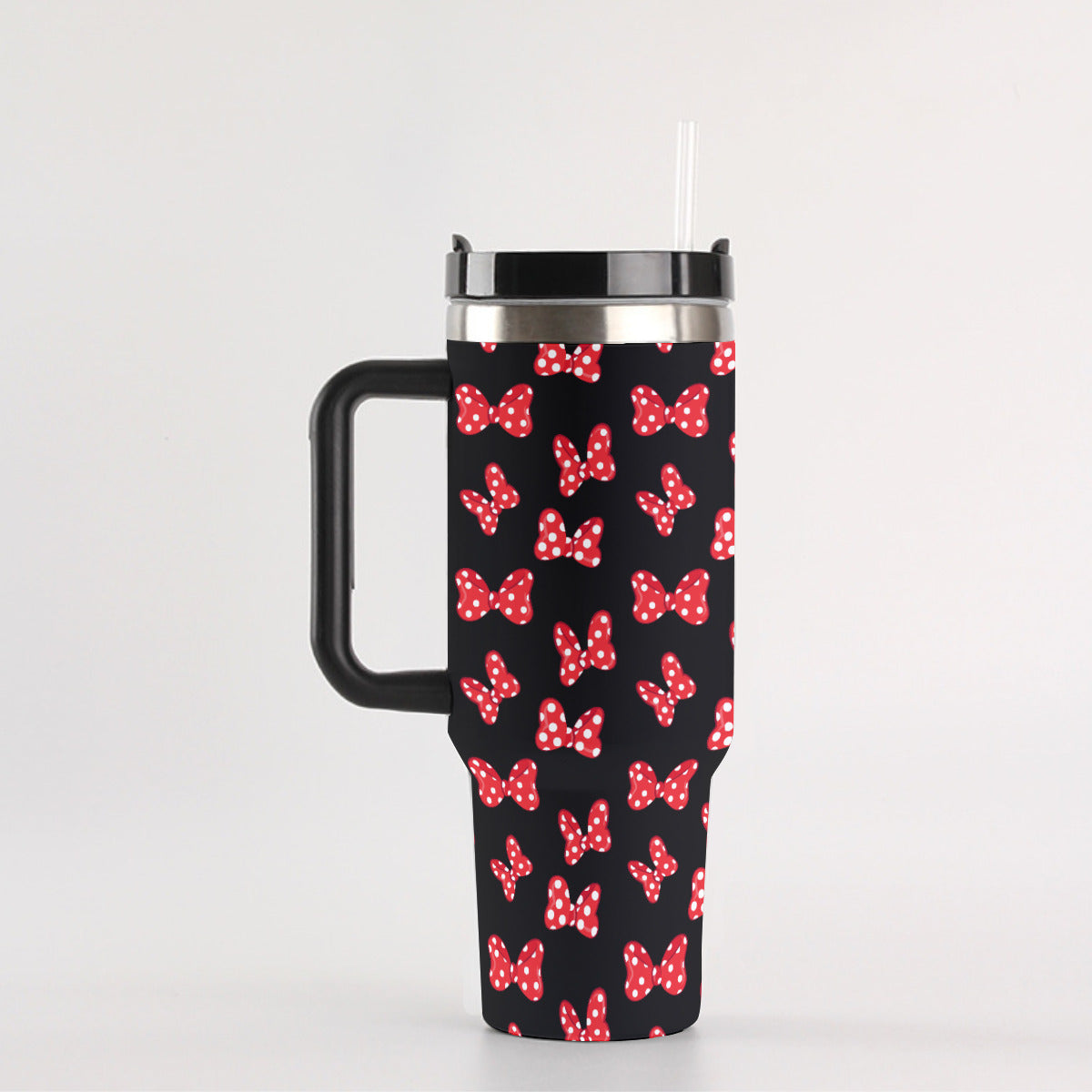 Polka Dot Bows 40 oz Tumbler With Handle