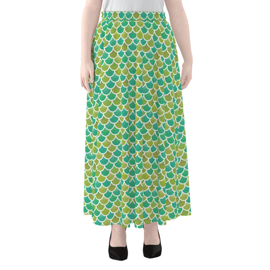 Mermaid Scales Women's Maxi Chiffon Skirt