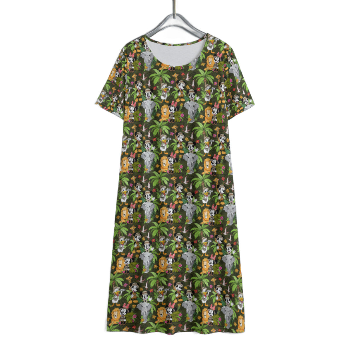 Safari Women's Swing Dress With Short Sleeve