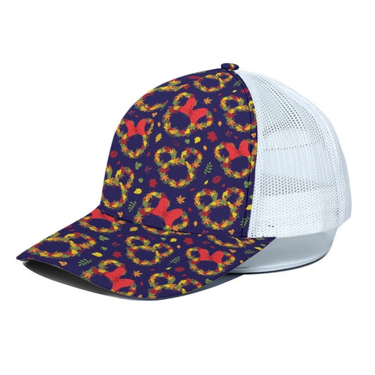 Fall Leaves Unisex Trucker Hat With White Half Mesh