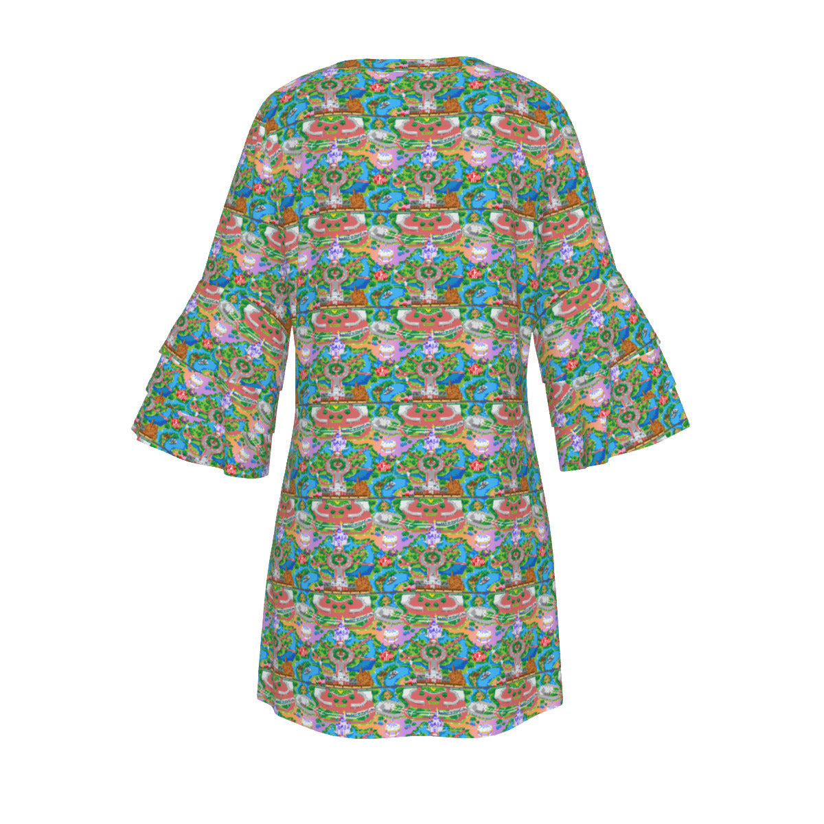 Park Map Women's Stacked Ruffle Sleeve Dress