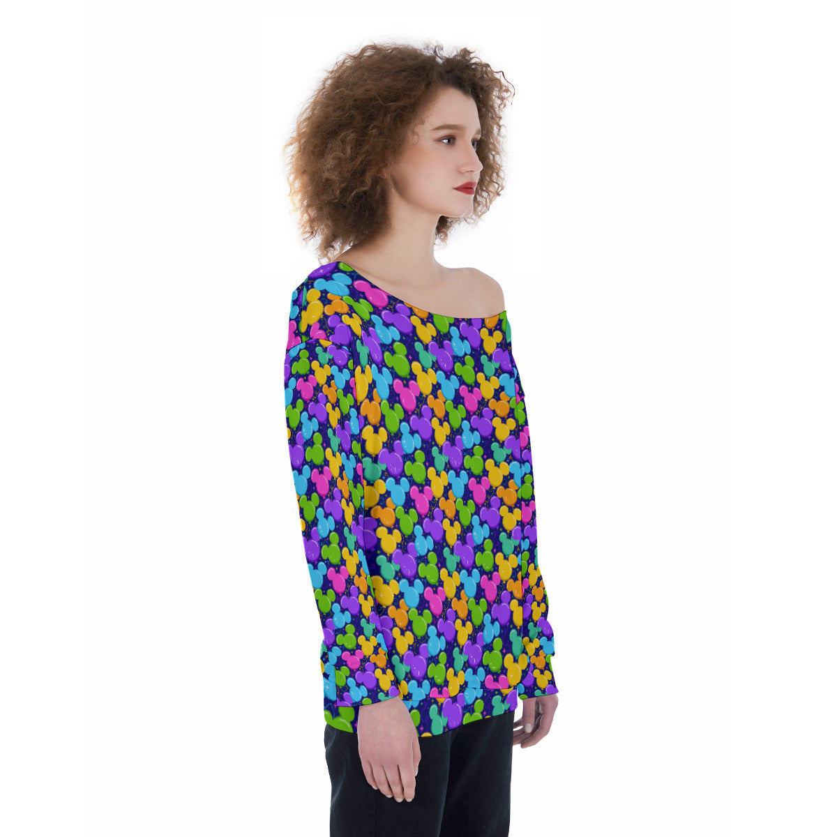 Park Balloons Oversized Women's Off-Shoulder Sweatshirt