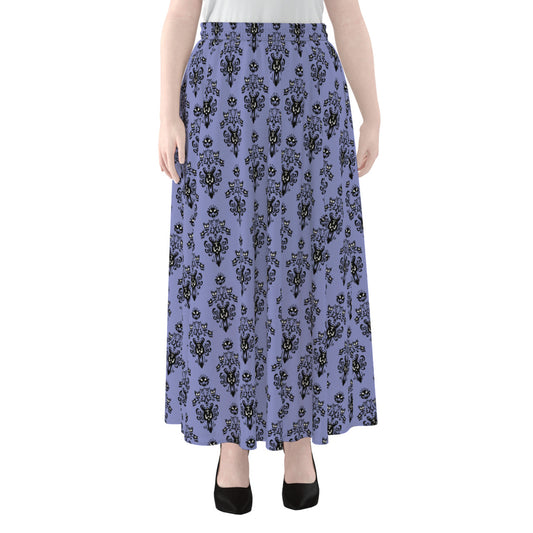 Haunted Mansion Wallpaper Women's Maxi Chiffon Skirt