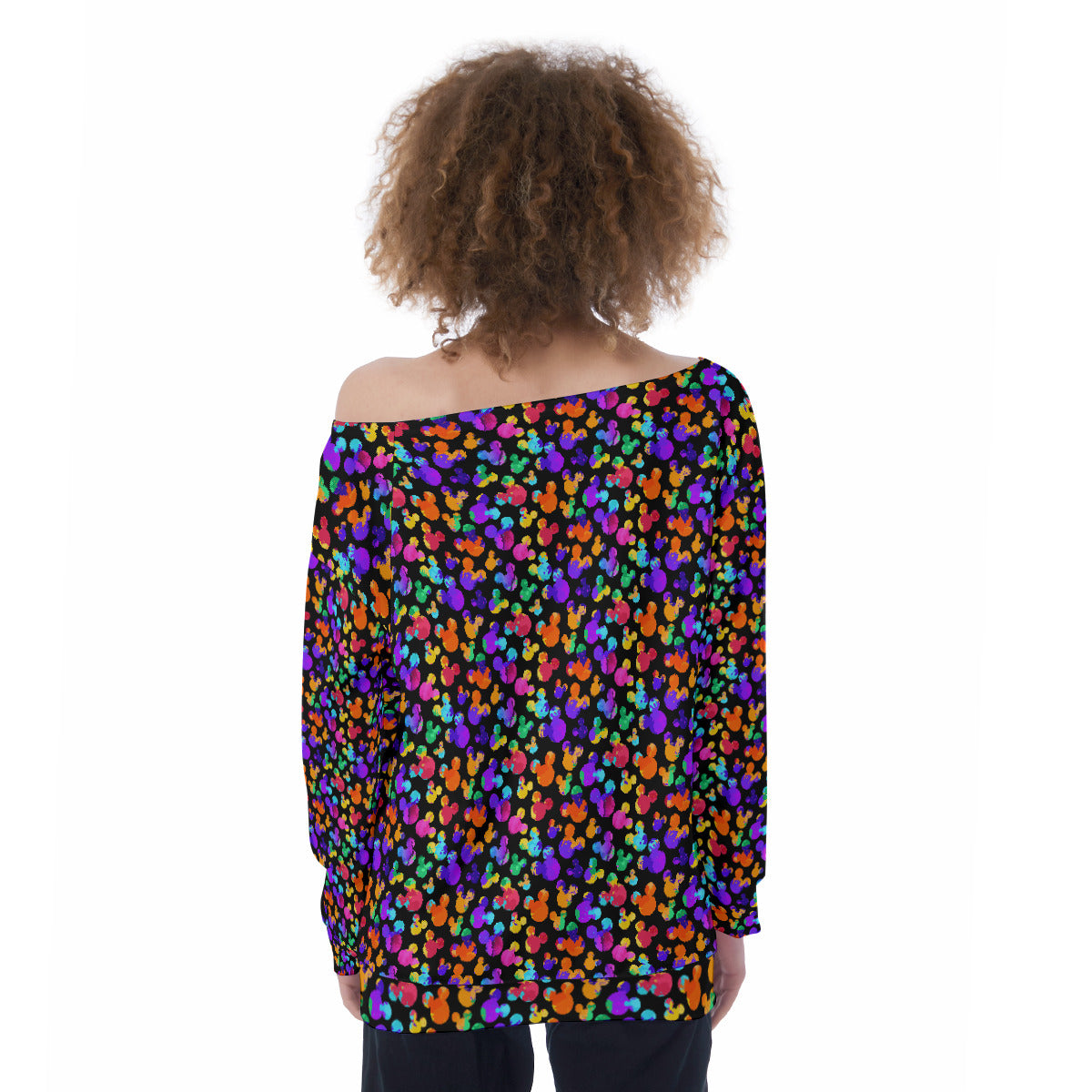 Watercolor Oversized Women's Off-Shoulder Sweatshirt