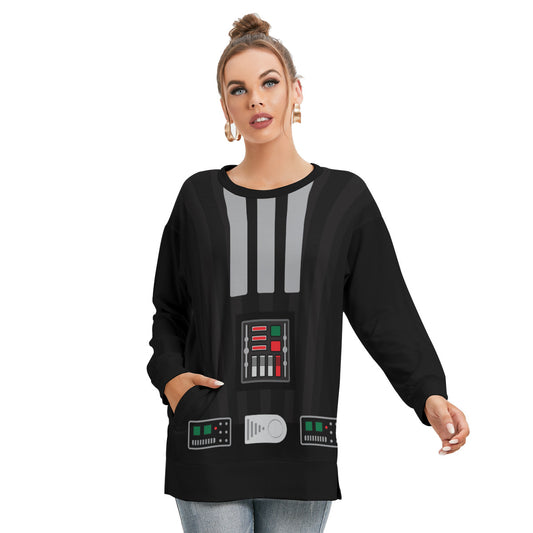 Star Wars Darth Vader Women's Side Split O-neck Sweatshirt With Pockets