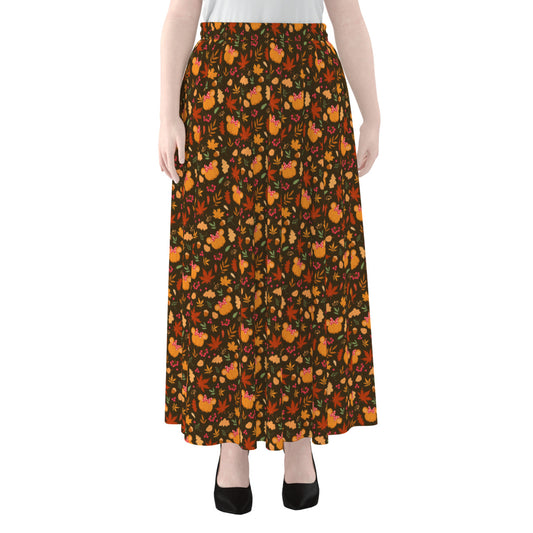 Fall Pumpkins Women's Maxi Chiffon Skirt