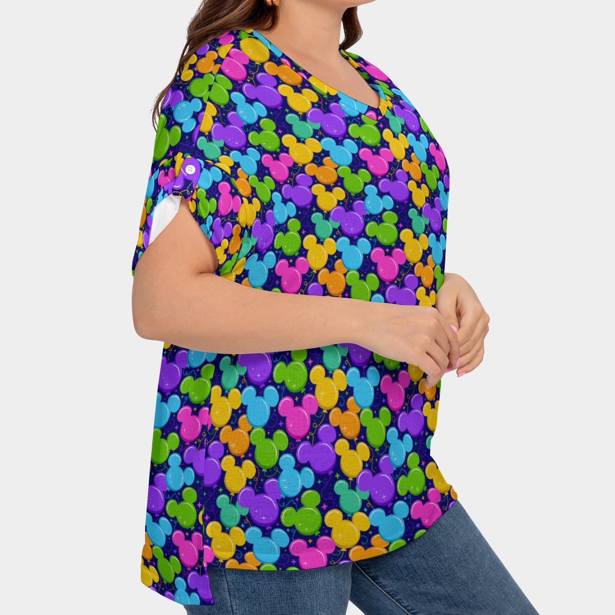 Park Balloons Women's Plus Size Short Sleeve T-shirt With Sleeve Loops