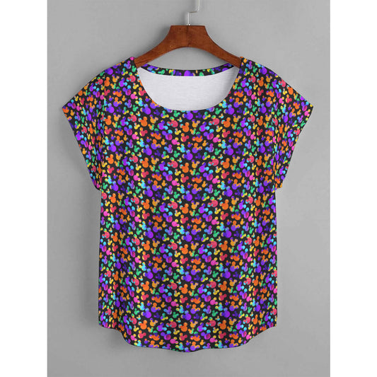 Watercolor Plus Size Women's Curved Hem T-shirt