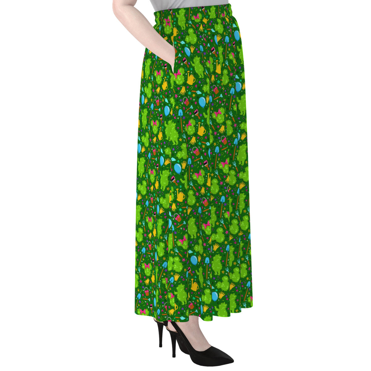 Flower And Garden Women's Maxi Chiffon Skirt