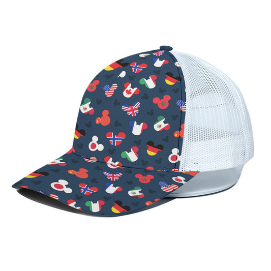 Mickey Flags Unisex Trucker Hat With White Half Mesh