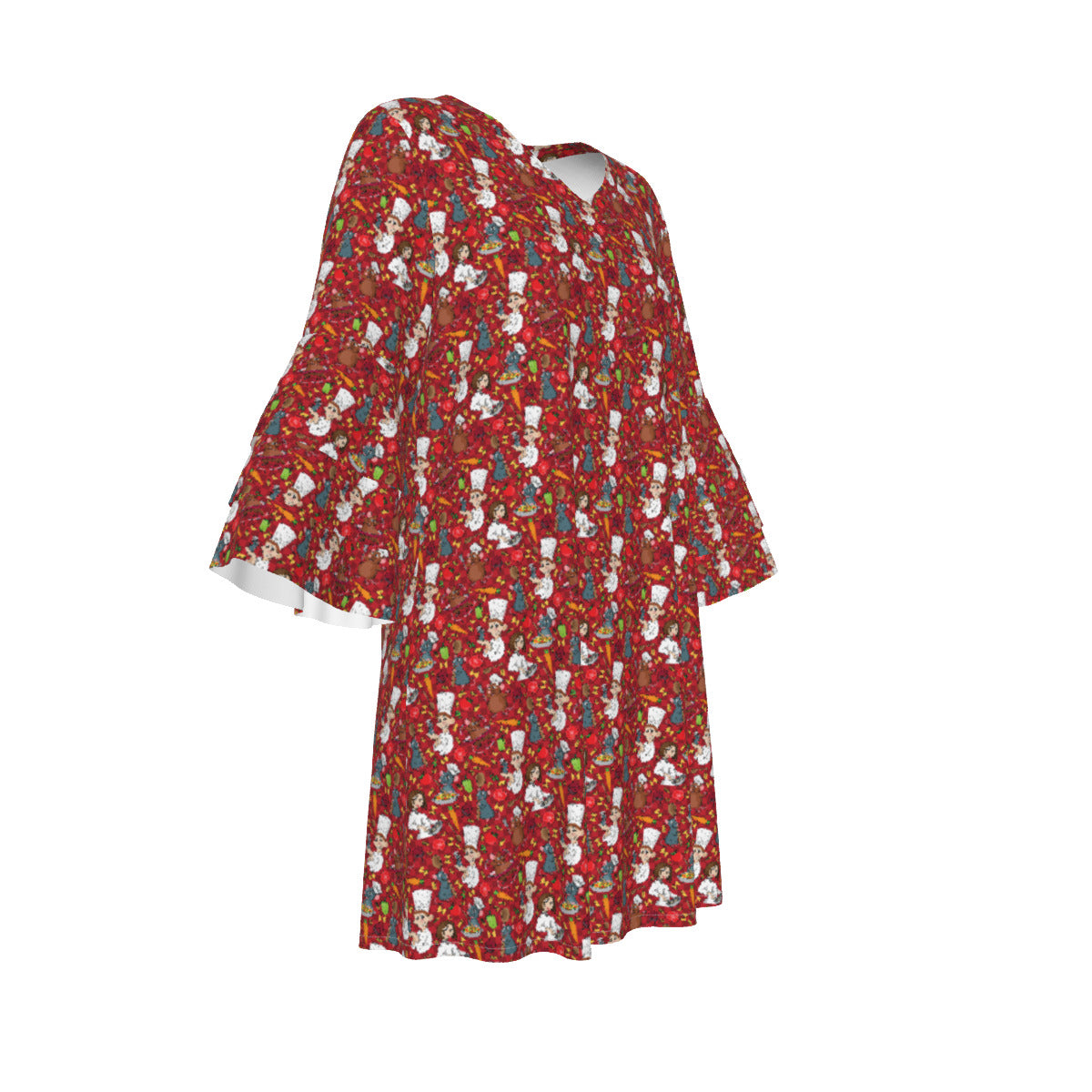 Ratatouille Women's Stacked Ruffle Sleeve Dress