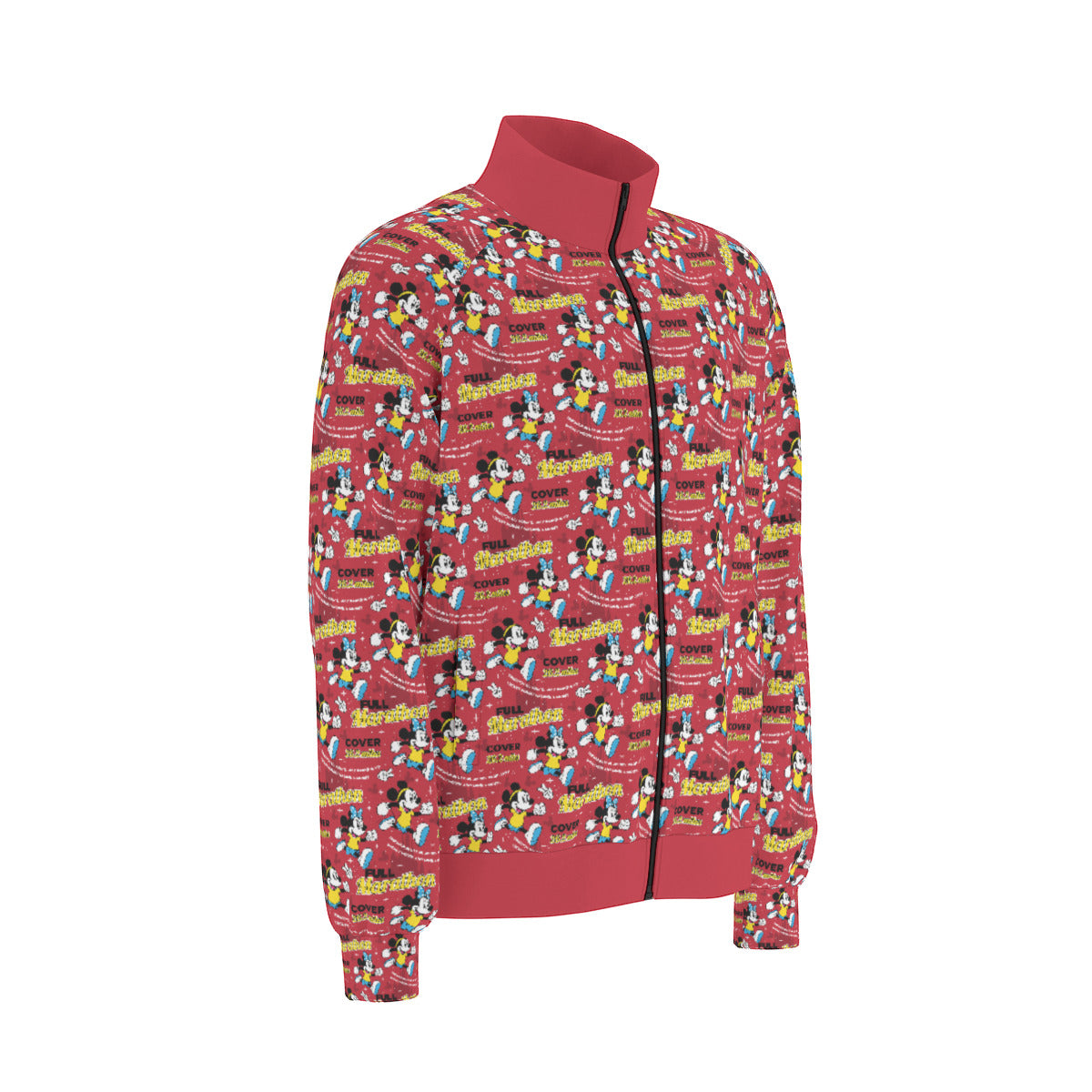 Mickey And Minnie Marathon All Over Print Unisex Stand Collar Jacket