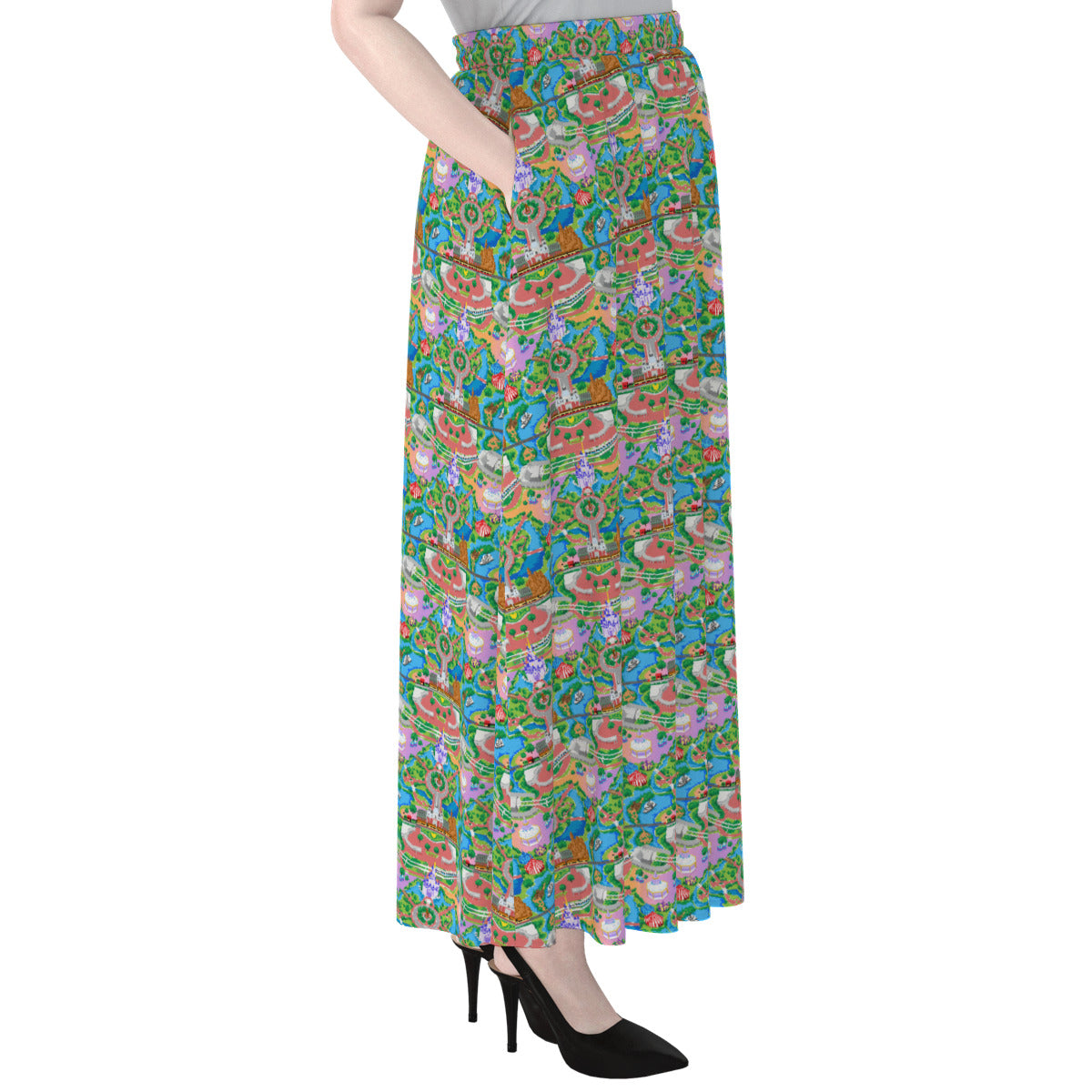 Park Map Women's Maxi Chiffon Skirt