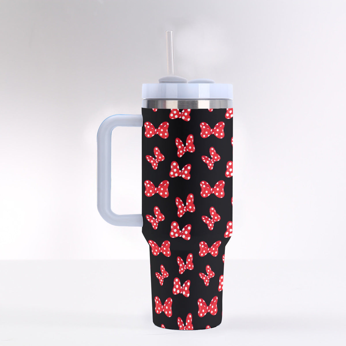 Polka Dot Bows 40 oz Tumbler With Handle