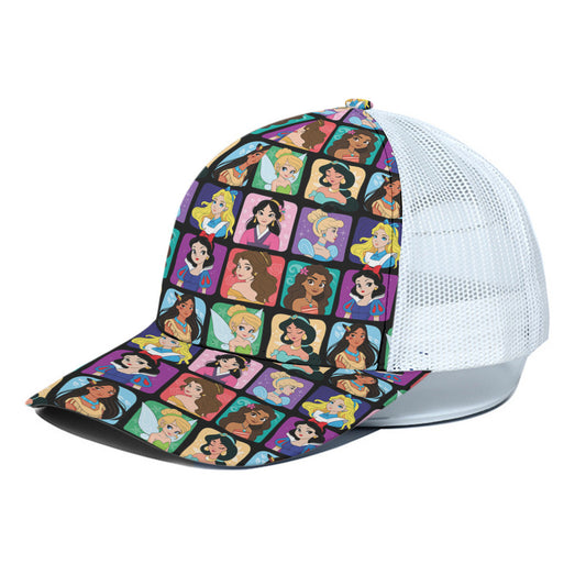 Princess Portraits Unisex Trucker Hat With White Half Mesh