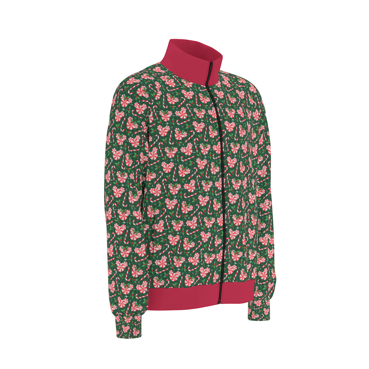 Christmas Peppermint Unisex Stand Collar Jacket