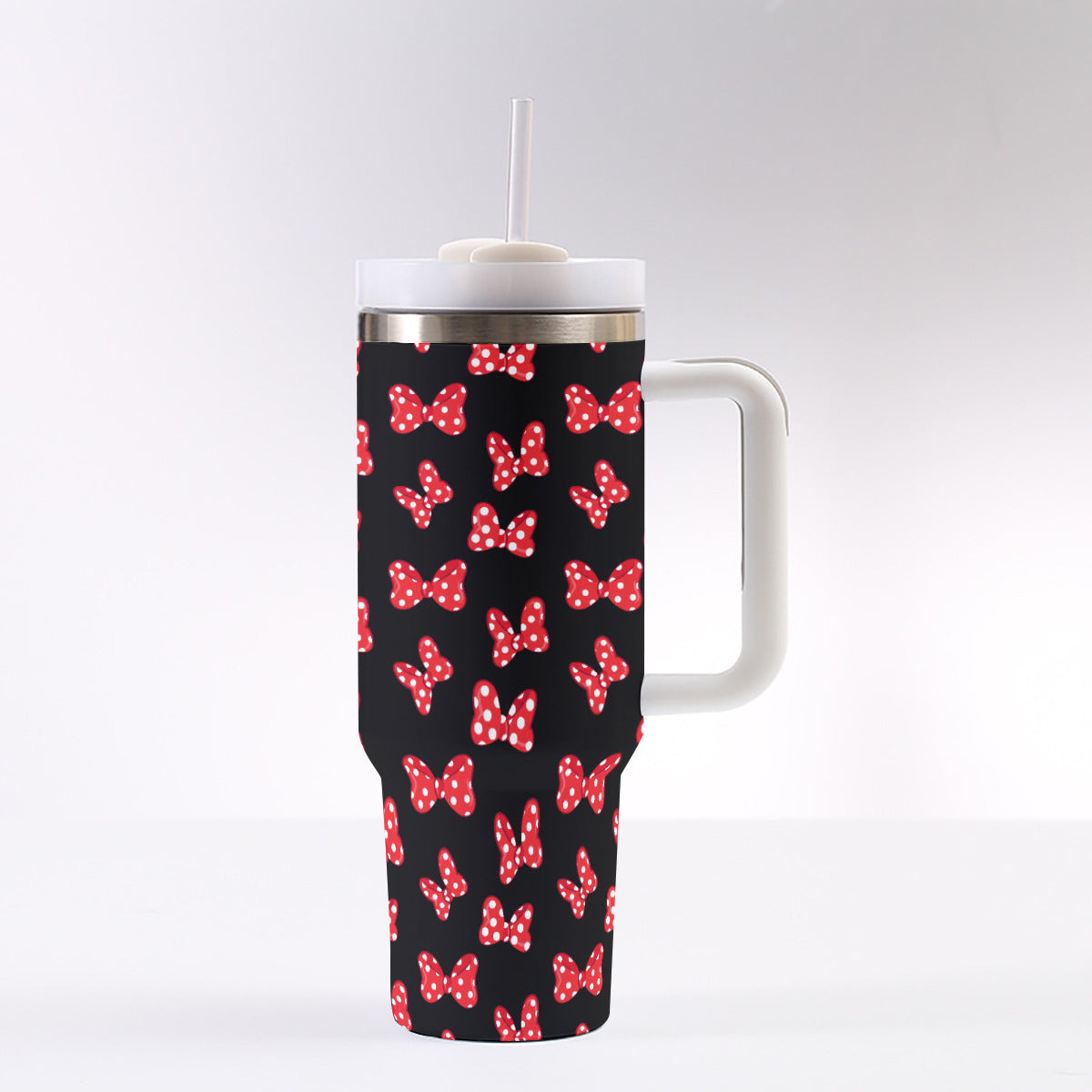 Polka Dot Bows 40 oz Tumbler With Handle