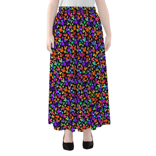 Watercolor Women's Maxi Chiffon Skirt