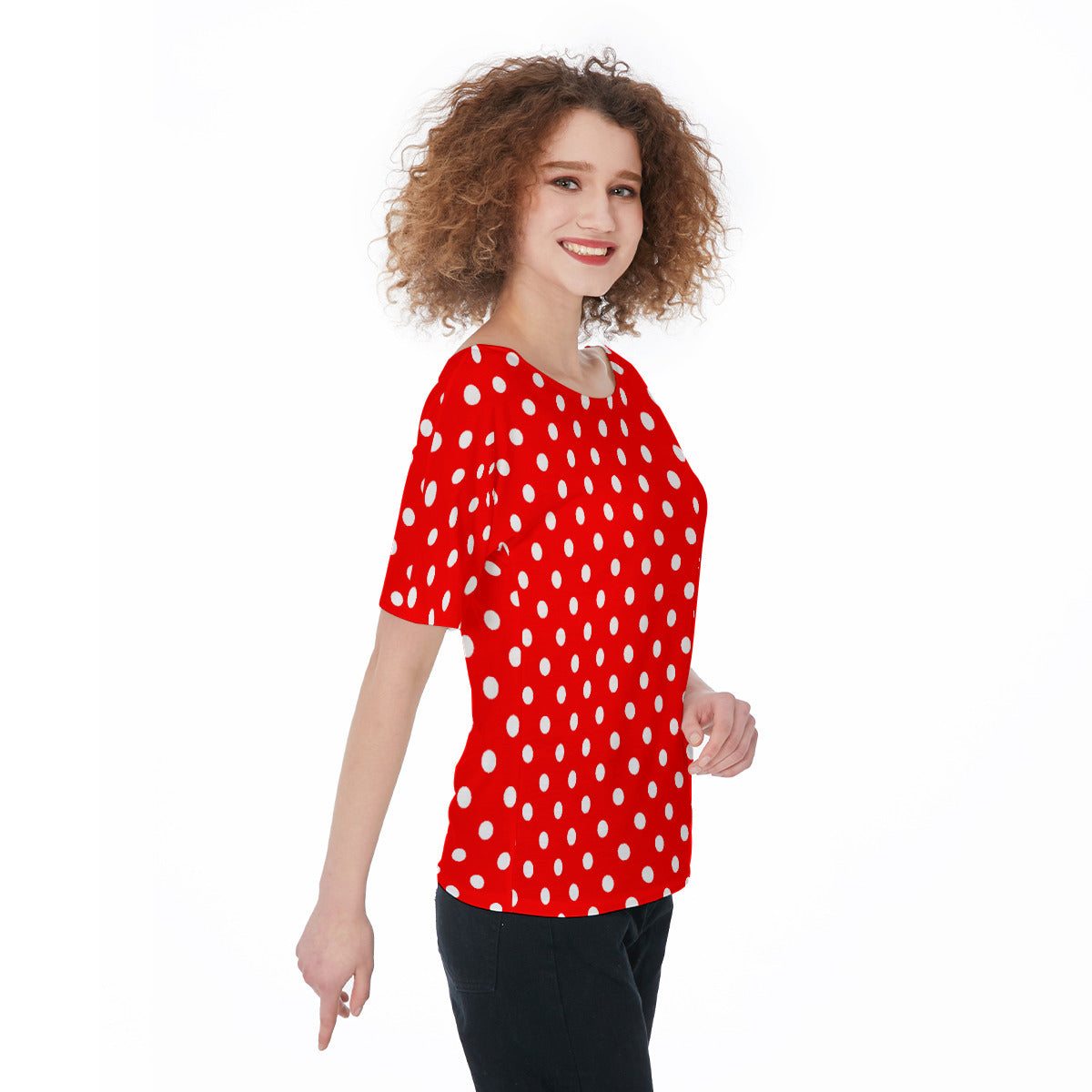 Red With White Polka Dots Women's T-Shirt