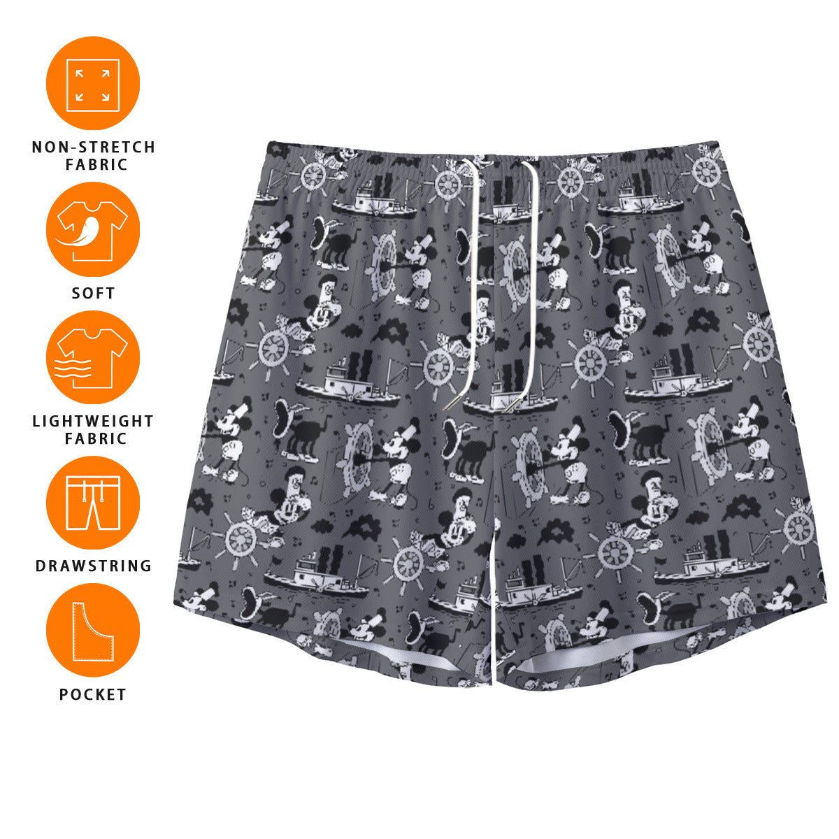 Steamboat Mickey Unisex Pocket Shorts