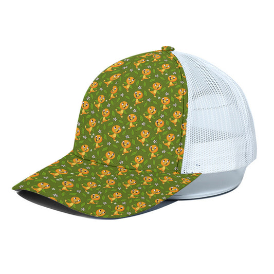 Orange Bird Unisex Trucker Hat With White Half Mesh