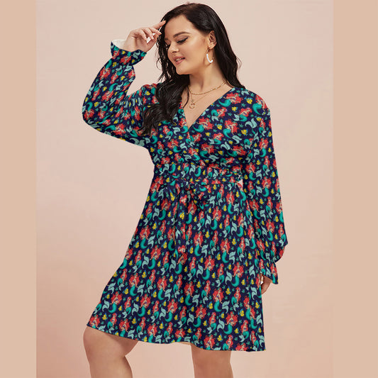 I Want To Be Where The People Are Women's Plus Size V-neck Dress With Waistband