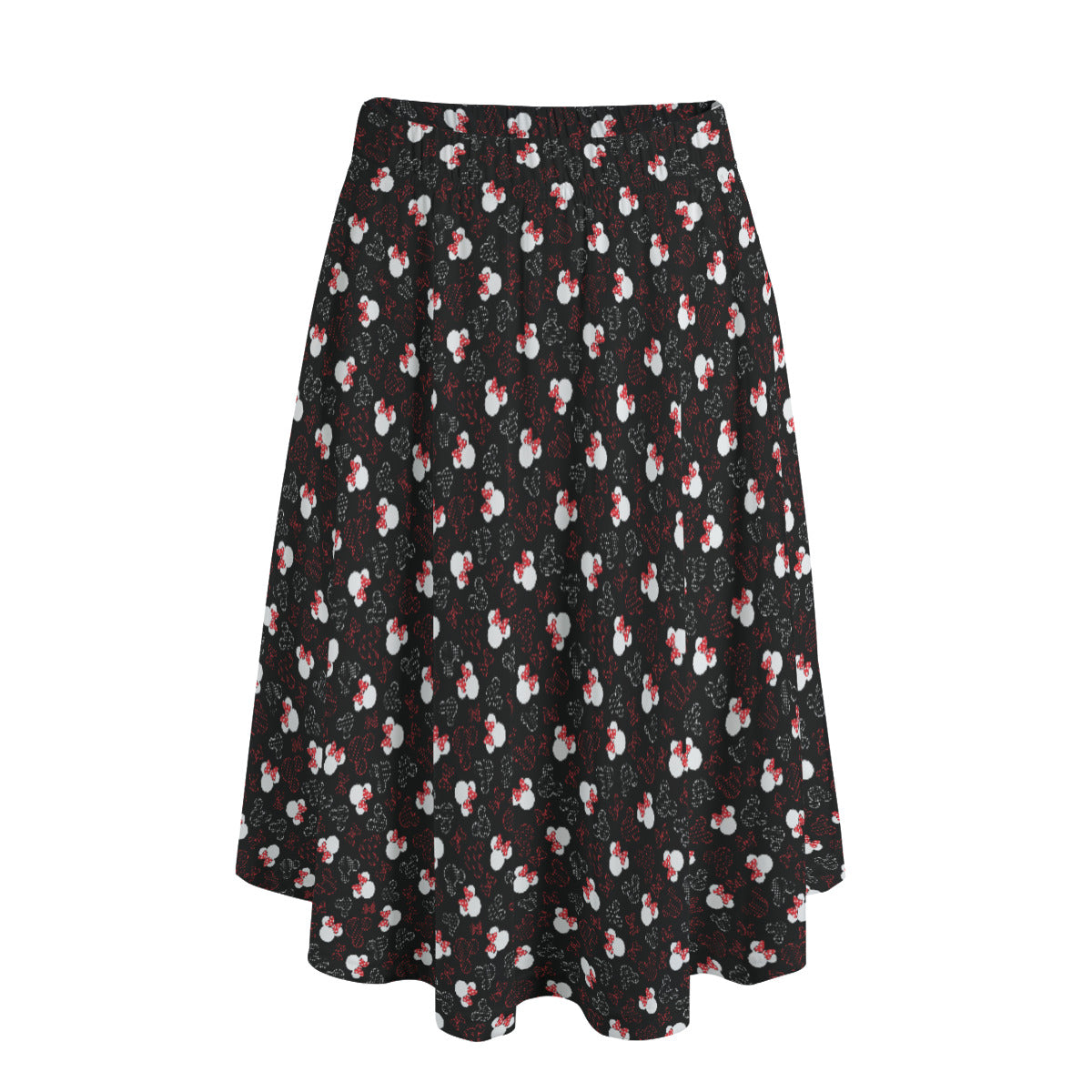 Mickey And Minnie Dots Women's Long Maxi Skirt With Pockets