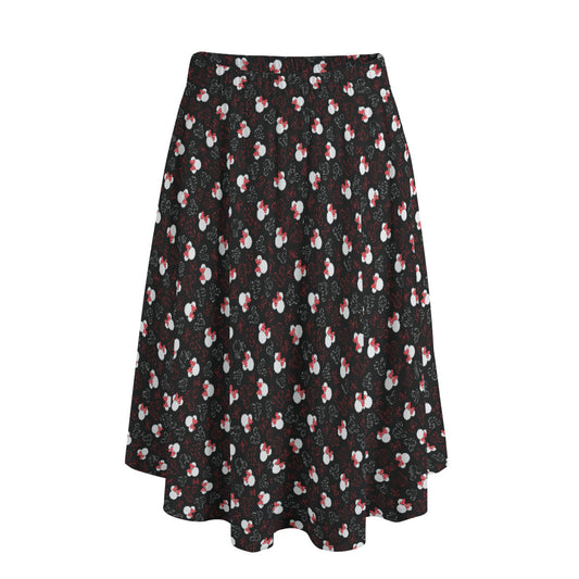 Mickey And Minnie Dots Women's Long Maxi Skirt With Pockets