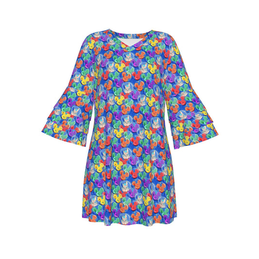 Balloon Collector Women's Stacked Ruffle Sleeve Dress