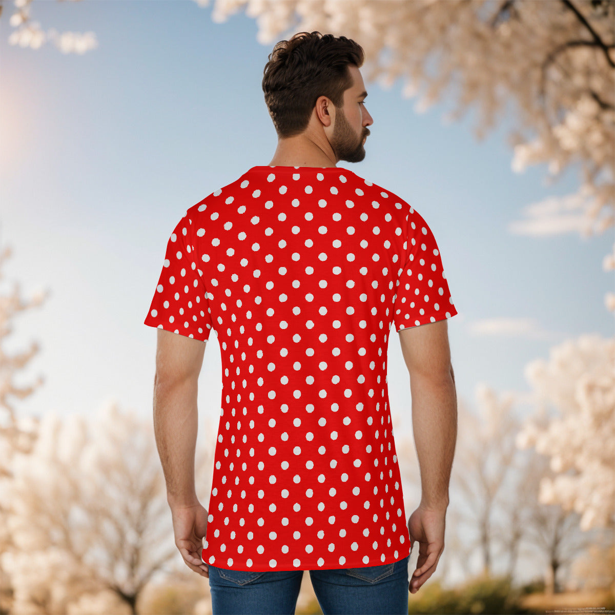 Red With White Mickey Polka Dots Unisex T-Shirt