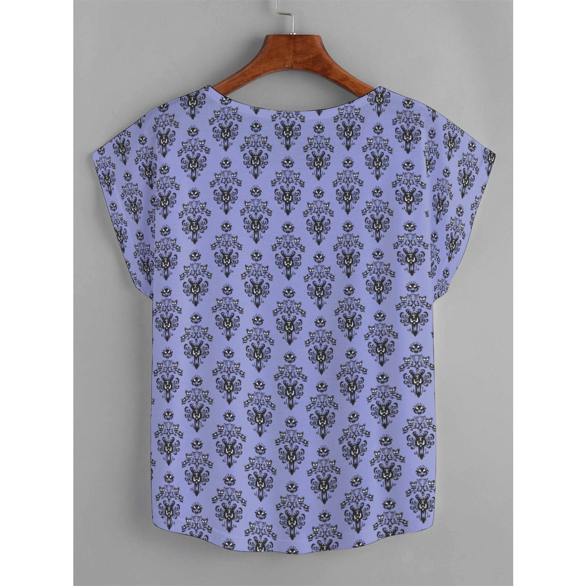 Haunted Mansion Wallpaper Plus Size Women's Curved Hem T-shirt