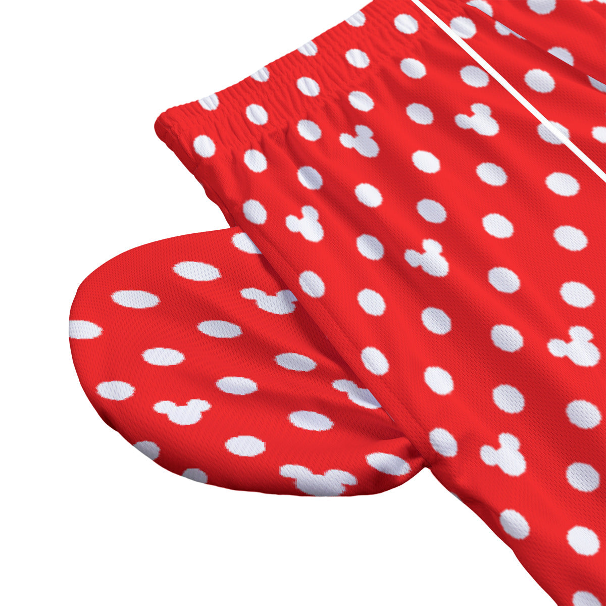 Red With White Mickey Polka Dots Unisex Pocket Shorts