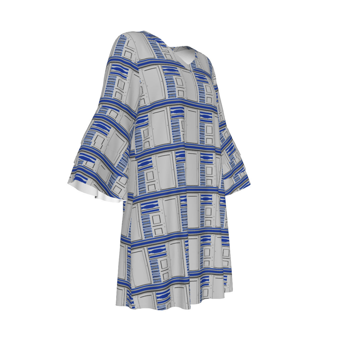 R2-D2 Women's Stacked Ruffle Sleeve Dress