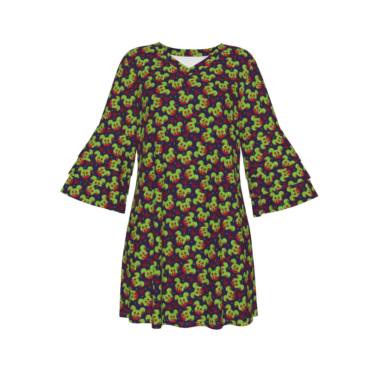 Magical Evil Apple Women's Stacked Ruffle Sleeve Dress