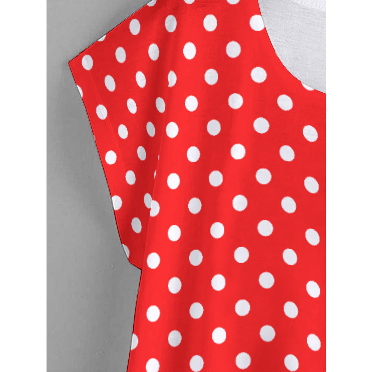 Red With White Polka Dots Plus Size Women's Curved Hem T-shirt