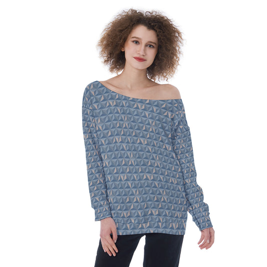 World Traveler Oversized Women's Off-Shoulder Sweatshirt