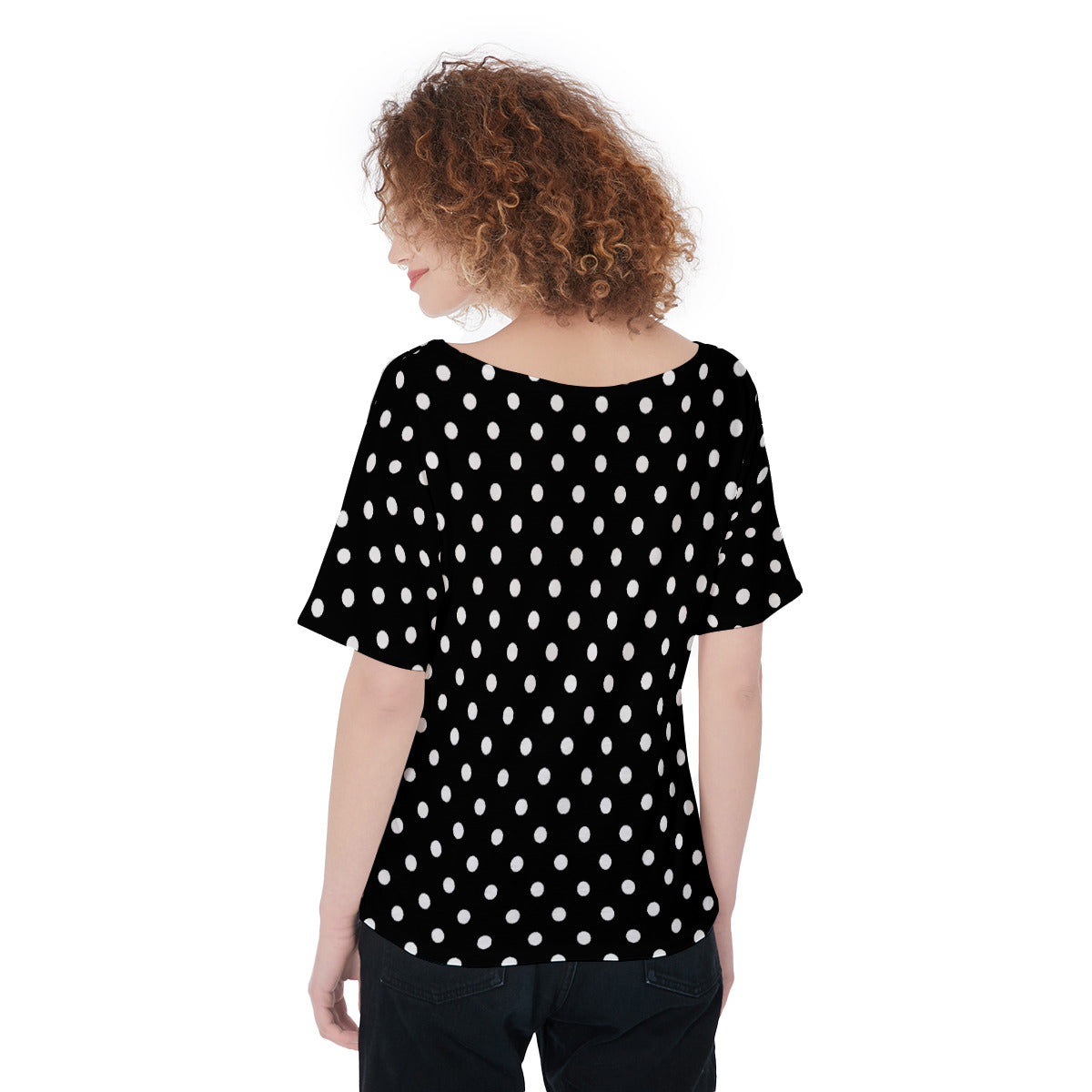 Black With White Polka Dots Women's T-Shirt