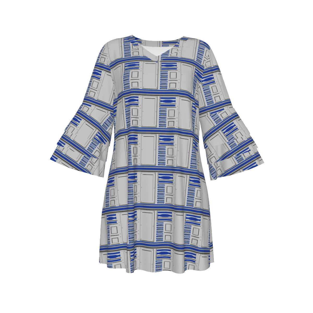 R2-D2 Women's Stacked Ruffle Sleeve Dress