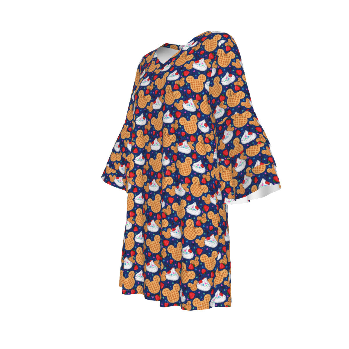 Waffles Women's Stacked Ruffle Sleeve Dress