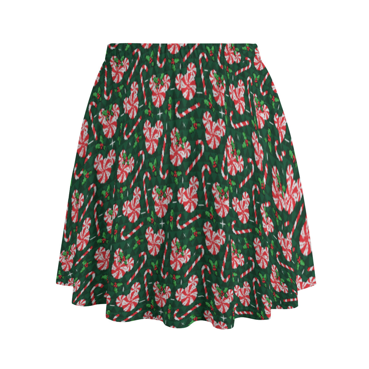 Christmas Peppermint Women's Skirt With Pockets