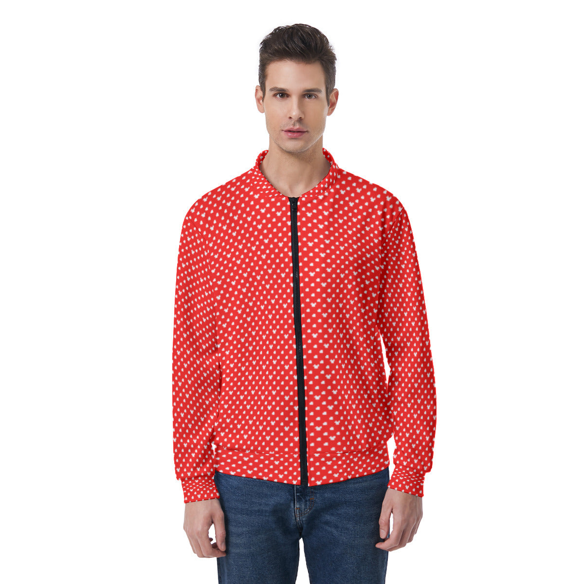 Red With White Mickey Polka Dots Unisex Light Jacket