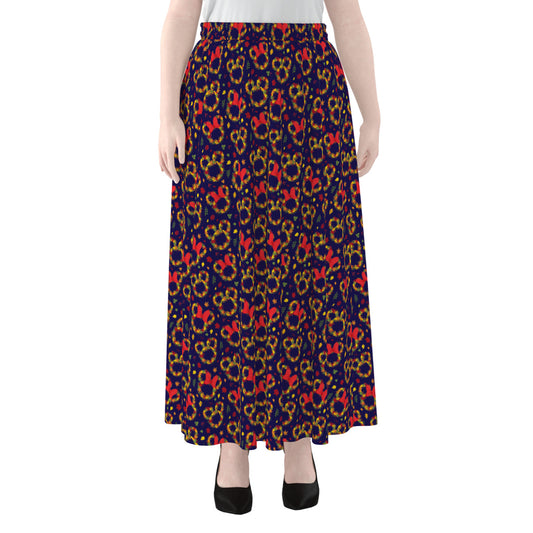 Fall Leaves Women's Maxi Chiffon Skirt
