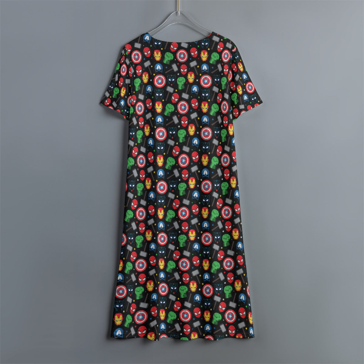 Super Heroes Women's Swing Dress With Short Sleeve