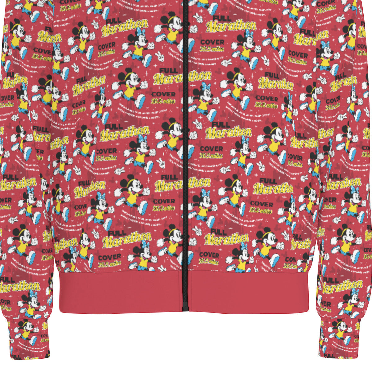 Mickey And Minnie Marathon All Over Print Unisex Stand Collar Jacket