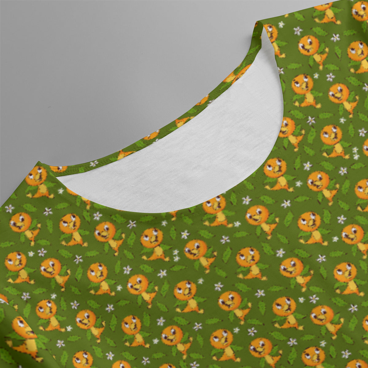 Orange Bird Women's Swing Dress With Short Sleeve