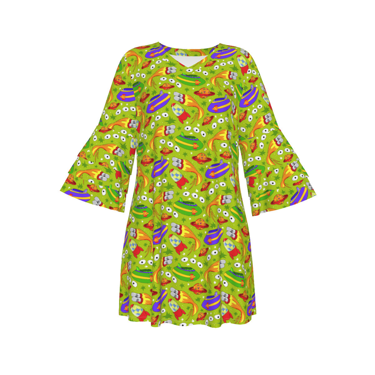 Aliens Women's Stacked Ruffle Sleeve Dress