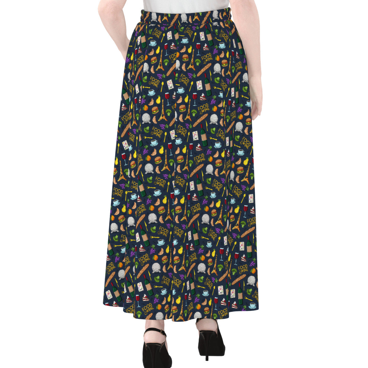 Food & Wine Women's Maxi Chiffon Skirt