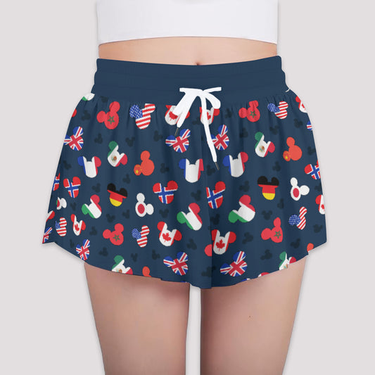 Mickey Flags Girls' Sports Shorts